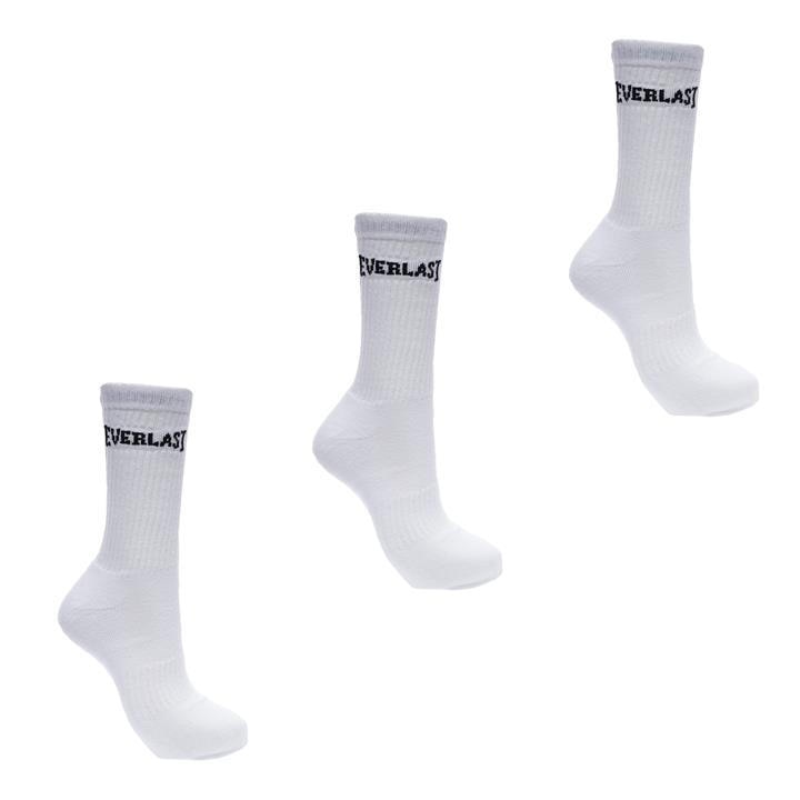 Everlast Men's White 3 Pack Crew Socks in Size 12+, Sports Direct