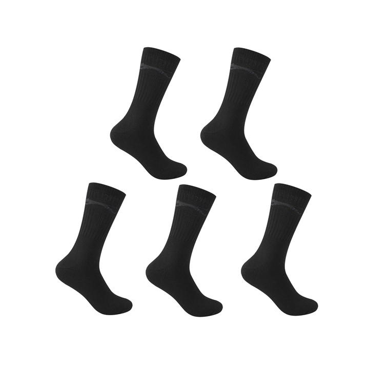 Slazenger Men's Black 5 Pack Crew Socks Size 12+ in Size 12+, Sports Direct