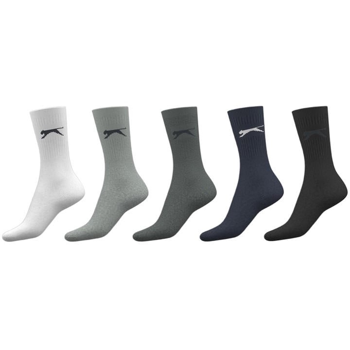 Slazenger Men's Black 5 Pack Crew Socks Size 12+ in Size 12+, Sports Direct