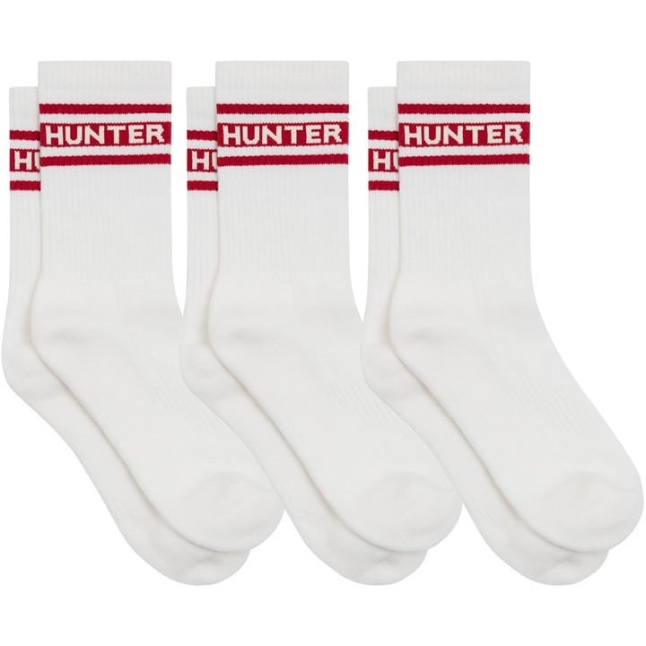Hunter  White 3 Pack Crew Socks in Size 9 - 12 Months, Sports Direct