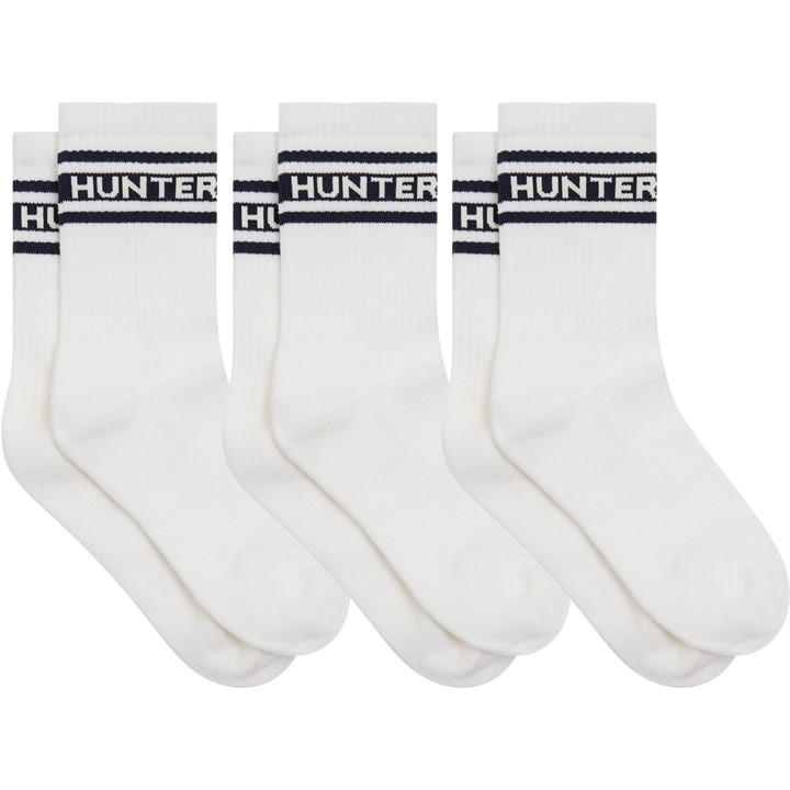 Hunter  White 3 Pack Crew Socks in Size 9 - 12 Months, Sports Direct