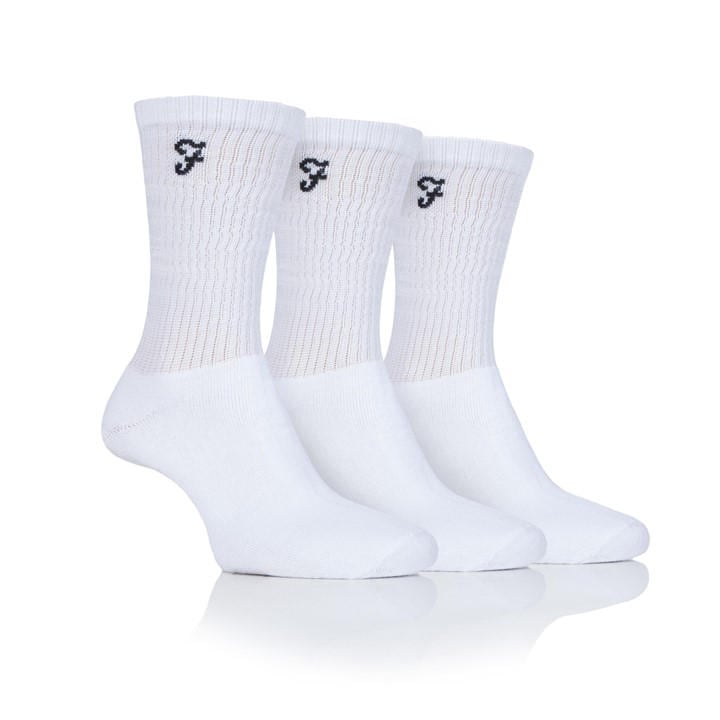 Farah Men's White Cushi Crew Socks in Size 7 - 11, Sports Direct