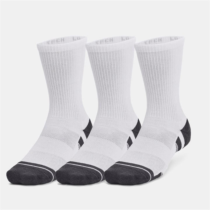 Under Armour  Kids White Ua Performance Tech 3-Pack Crew Socks Kids' in Size C8 - C13, Sports Direct