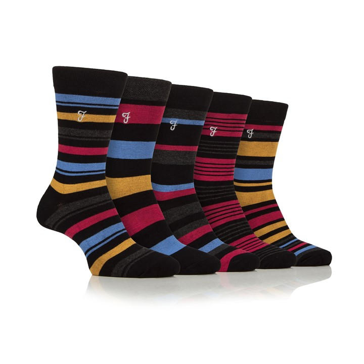 Farah Men's Black Stripe Crew Socks in Size 7 - 11, Sports Direct
