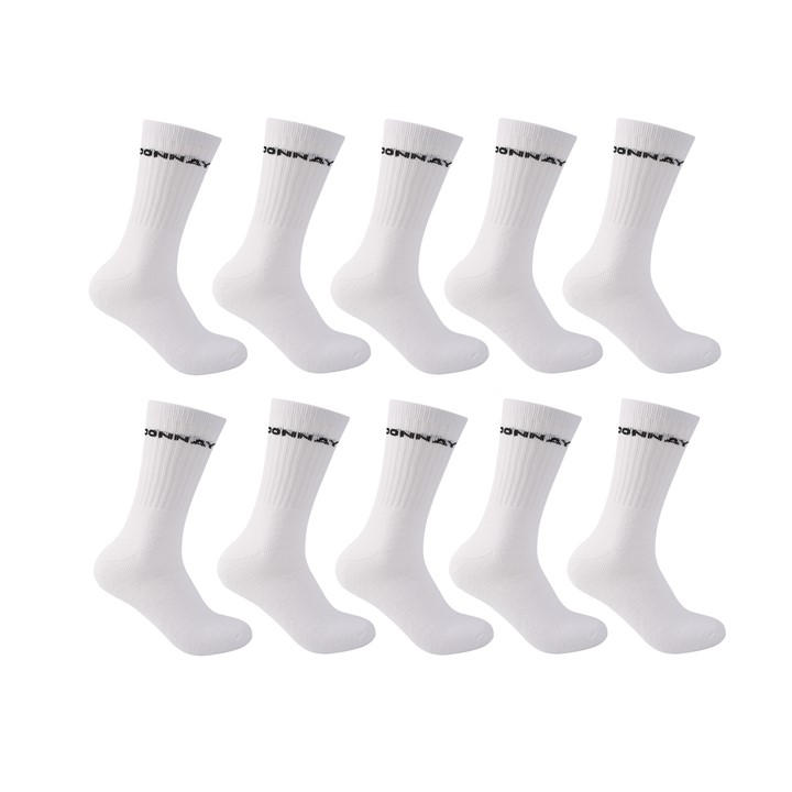 Donnay  White 10 Pack Crew Socks 12+ in Size 12+, Sports Direct