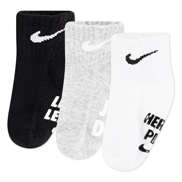 White - Nike - 3 Pack Verbiage Gripper Crew Socks