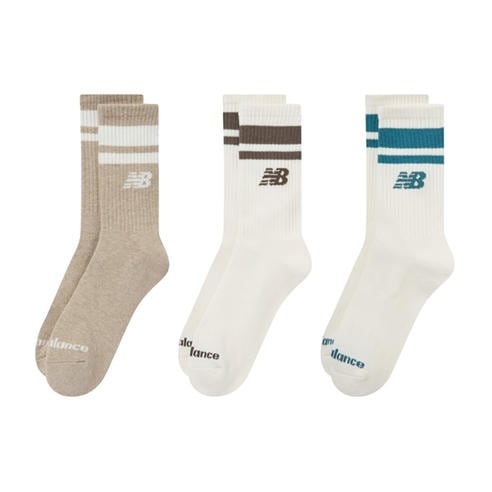 New Balance - Everyday Stripe Midcalf 3 Pack Crew Socks