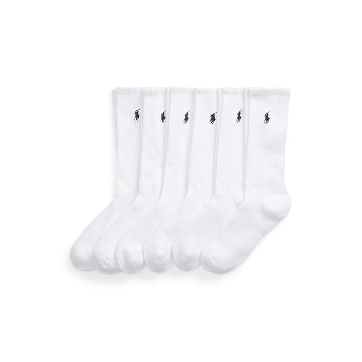 Polo Ralph Lauren Men's White 6 Pack Crew Socks, Sports Direct
