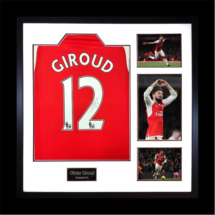 Arsenal    Olivier Giroud Signed  Shirt Elite Frame, Football by The Fan Cave in Size 820x820mm, Sports Direct