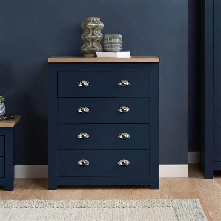 Birlea  Blue Highgate 4 Drawer Chest, Sports Direct