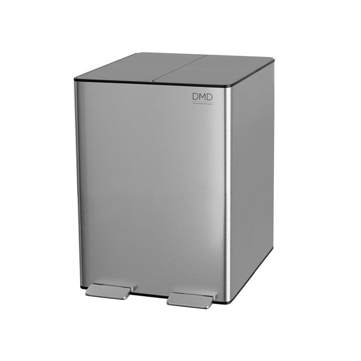 Dmd Collective Unisex Silver 2X15l Dual Stainless Steel Bin Large