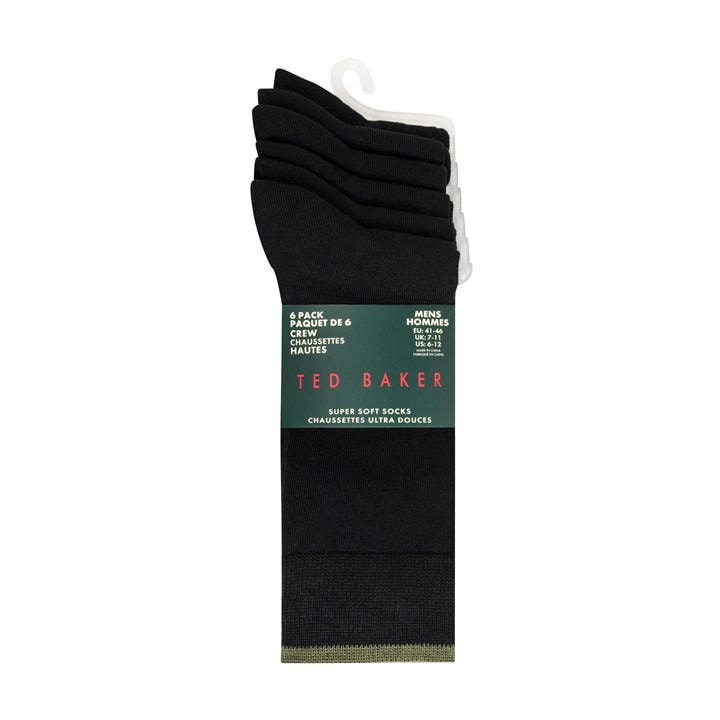 Ted Baker Men's Black Formal Fine Knit Crew Socks in Size 7 - 11, Sports Direct