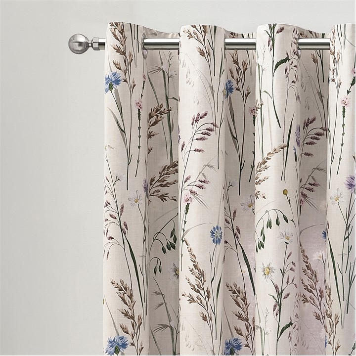 B&Q - Grasmere Floral Fully Reversible 66X90 Inch Eyelet Curtains Two Panels Blue - Image 5