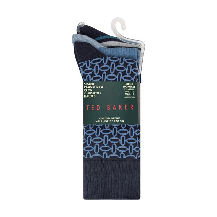 Ted Baker Men's Blue Formal Crew Socks in Size 7 - 11, Sports Direct