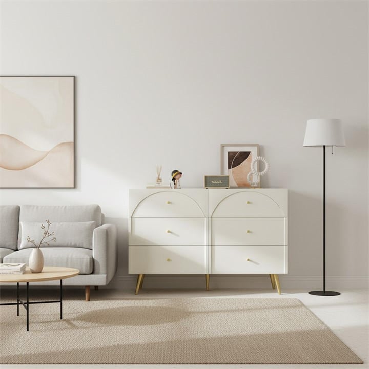 Urban Meuble  White Modern Sideboard Gold Accents, Sports Direct