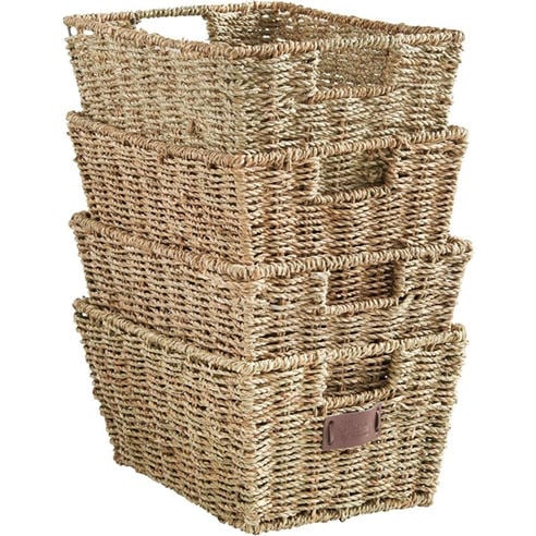 VonHaus - Seagrass Storage Baskets - Set of 4