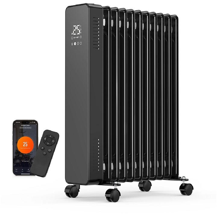 Vonhaus  Black 11 Fin Smart Oil Filled Radiator, Sports Direct