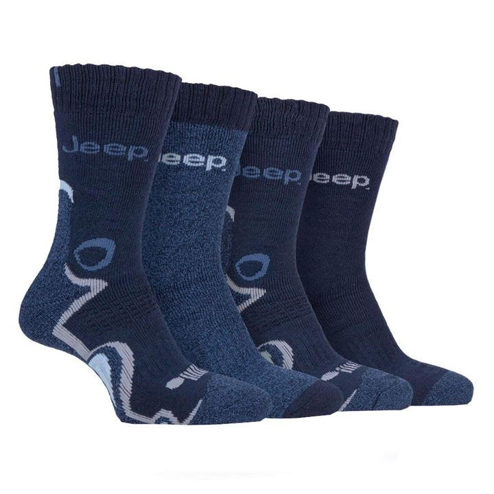 Jeep Men's Blue 4 Pack Performance Boot Socks in Size 7 - 11, Sports Direct