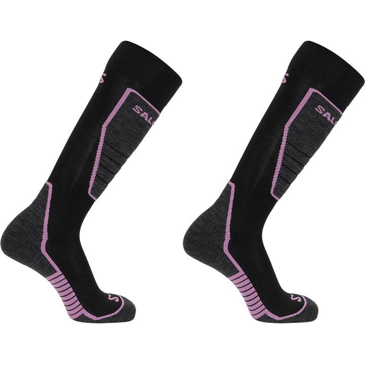 Salomon Women's Black Access 2 Pack Ski Socks in Size 4 -8, Sports Direct
