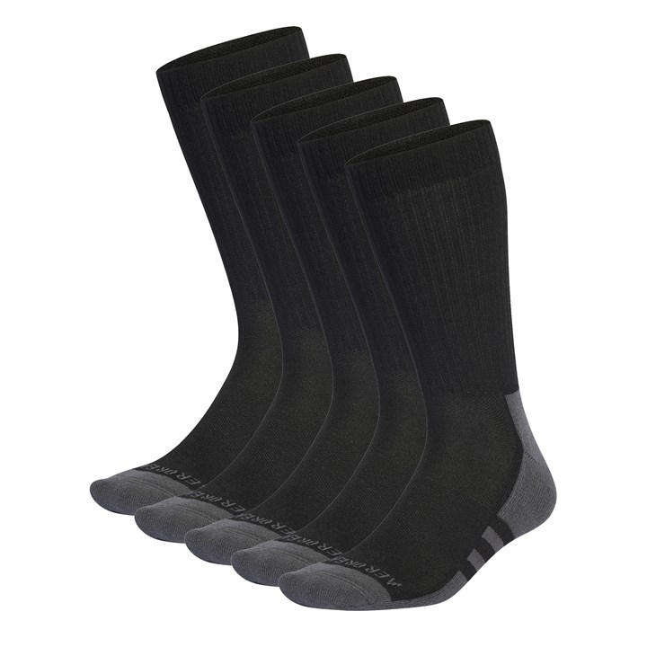 Adidas  Kids Black Aeroready Crew 6 Pack Socks  in Size 1 - 6, Sports Direct