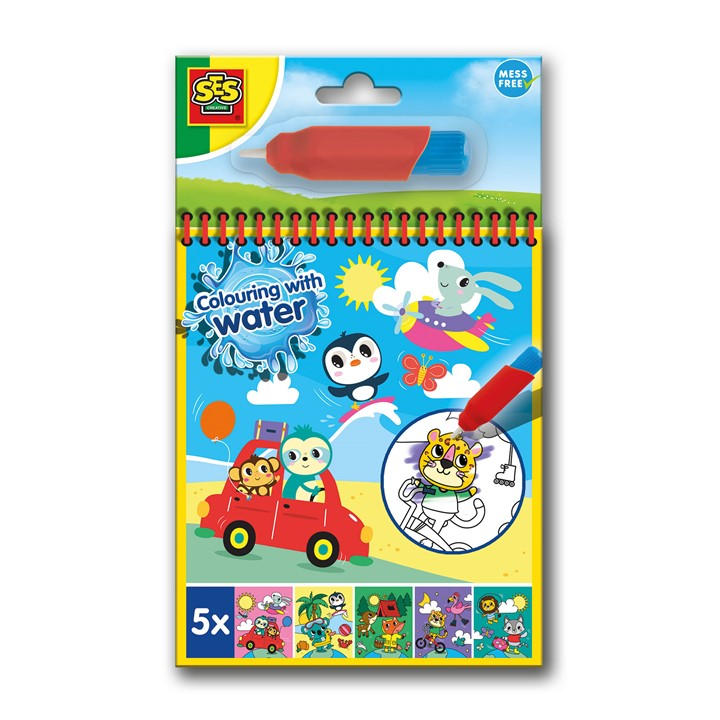 Ses Creative  Kids  Colouring With Water Book With Water Brush - Trave, Sports Direct