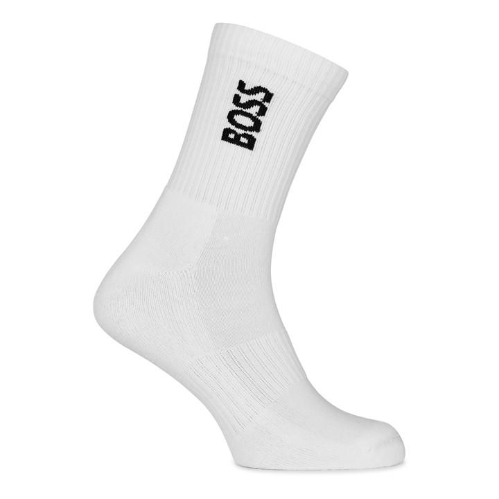 Boss Men's White Bodywear 3 Pack Socks With Logo Detail (Crew) in Size 6 - 12 Months, Sports Direct