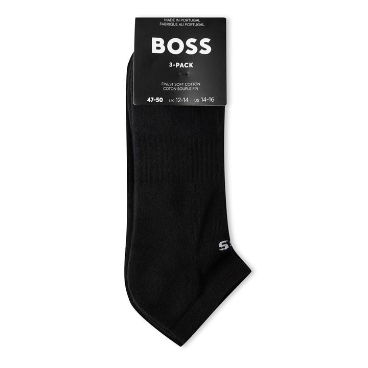 Boss Men's Black 3 Pack Trainer Socks in Size 7 - 11, Sports Direct