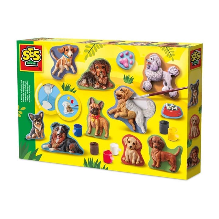 SES Creative 01294 Casting and Painting - Dogs - Creative Craft Kit for Kids Aged 5+ - Includes Mold for 9 Popular Dog Breeds - Plaster of Paris - Image 6