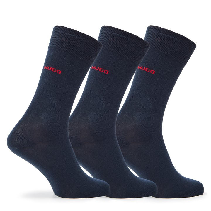 Hugo Men's Blue Boss 3P Rs Uni Cc 10242922 01 Ankle Sock in Size 4 -8, Sports Direct