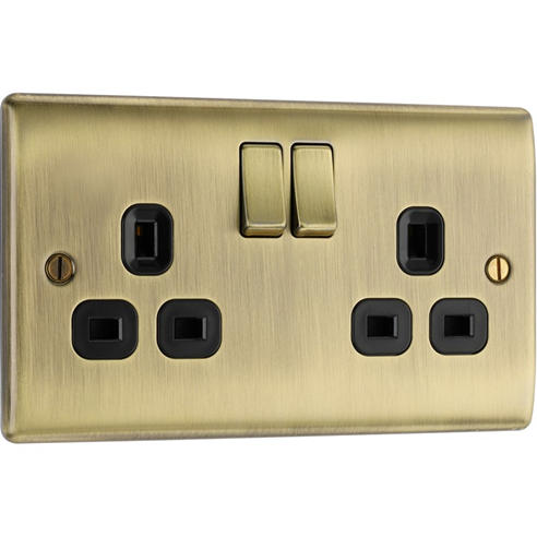 BG - BG Nexus Metal Double Socket Antique Brass