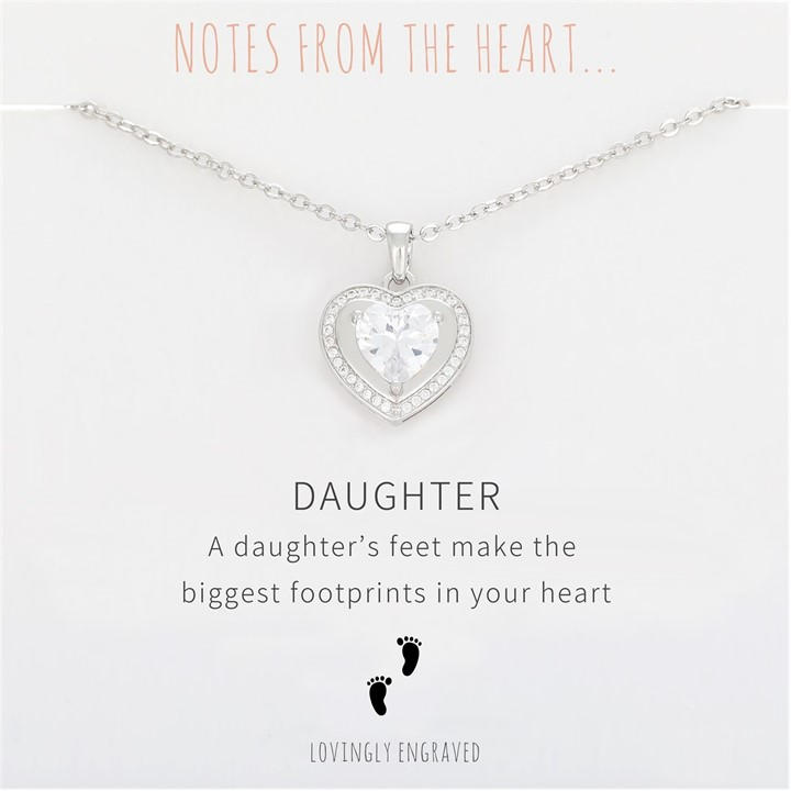 Notes From The Heart Women's Silver Nfth Daughter Engraved Pendant, Sports Direct