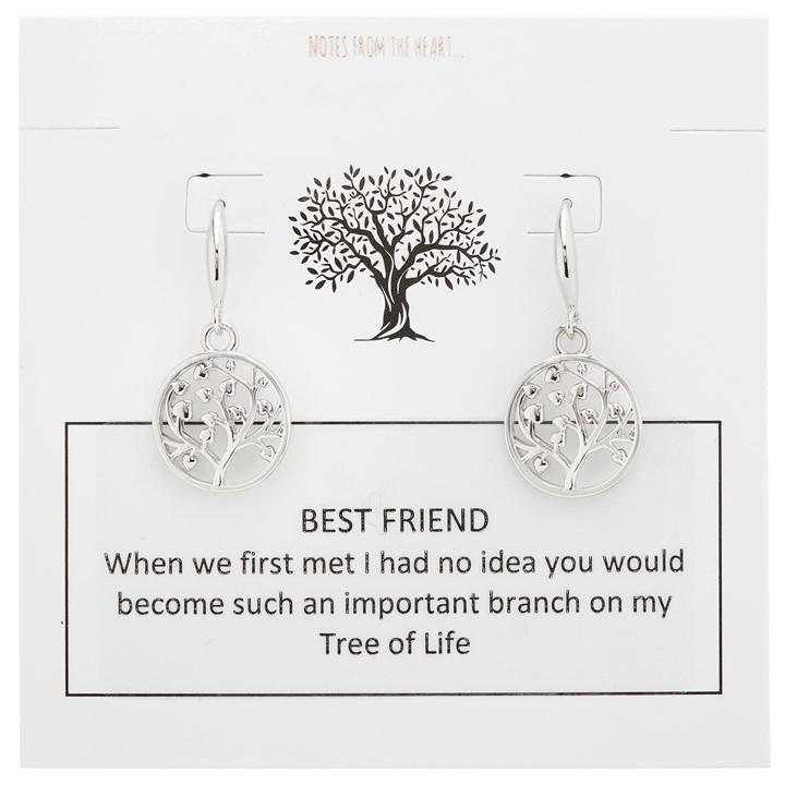 Notes From The Heart Women's Silver Nfth Tol Best Friend Earrings, Sports Direct