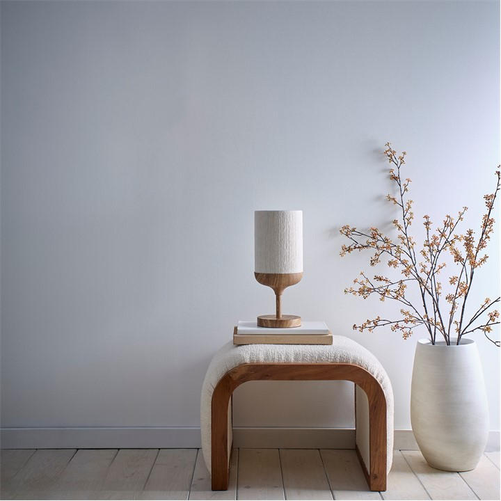 K Living  Beige Carrick Wood Printed Metal Table Lamp, Sports Direct