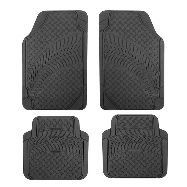 Streetwize  Black Tyre Tread Car Mat in Size 4pk, Sports Direct