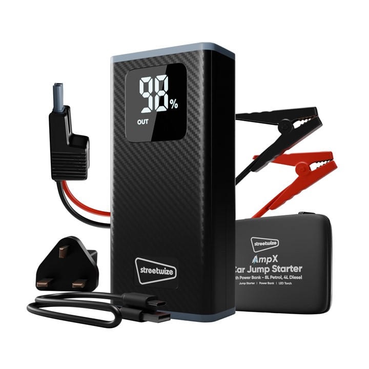 Streetwize  Black Emergency Jump Starter & Portable Power Bank in Size 200Amp, Sports Direct