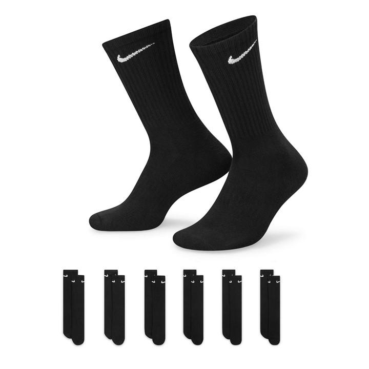 Nike Men's Black 6-Pack Everyday Cushioned Training Crew Socks in Size 5 - 8, Sports Direct