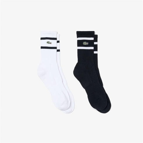 Lacoste - Men's Cotton Striped Crew Socks 2 Pack
