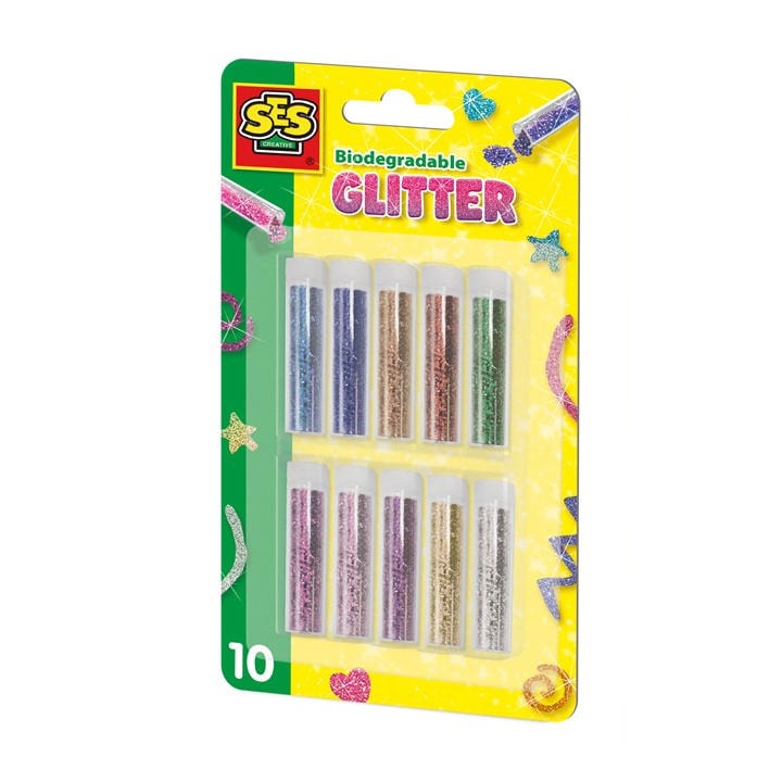 Ses Creative  Kids  Biodegradable Glitter - 10 Colours, Sports Direct