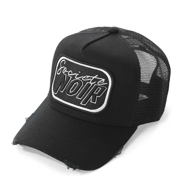 Societe Noir Men's Black Script Mesh Trucker Cap in Size Mens, Sports Direct
