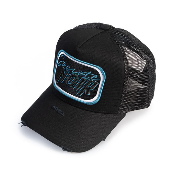 Societe Noir Men's Black Script Mesh Trucker Cap in Size Mens, Sports Direct