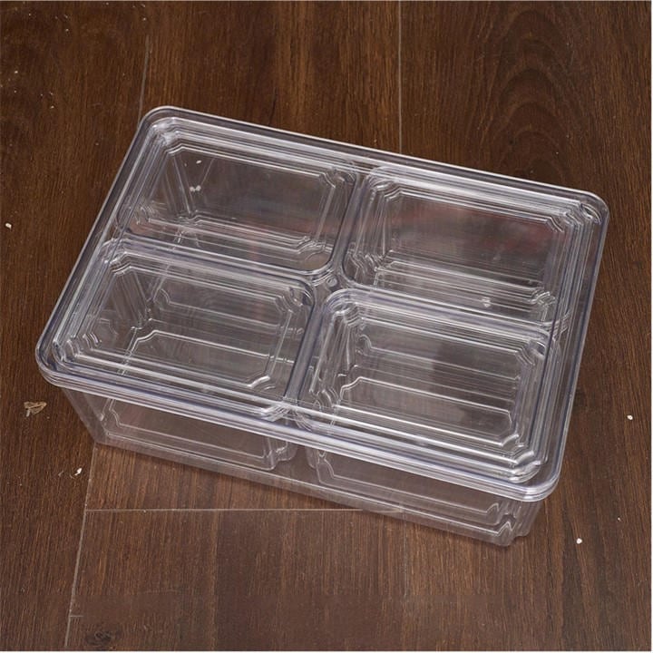Life Ideas  Clear 2X Stackable Fridge Organisers Storage Set in Size 2x Style3, Sports Direct