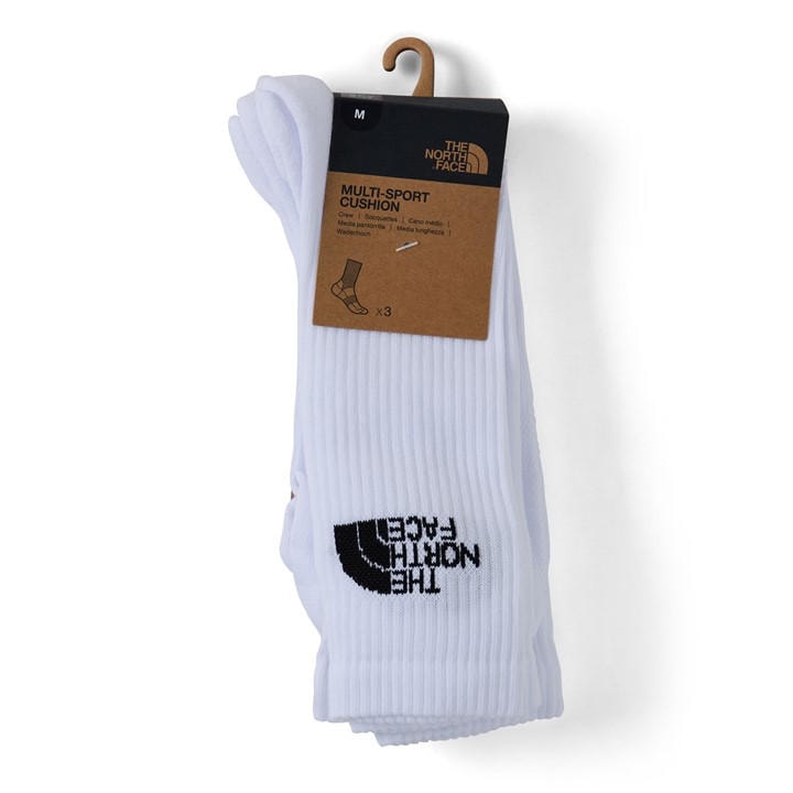 The North Face Men's White -Sport Cushion Crew Socks 3-Pack in Size 4 -8, Sports Direct
