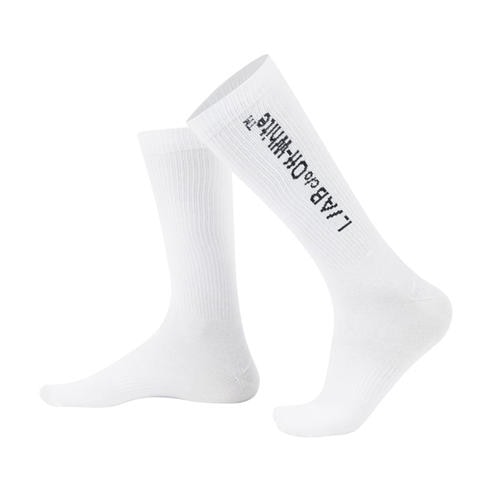 L AB OFF WHITE - Men's Text 3 Pack Crew Socks