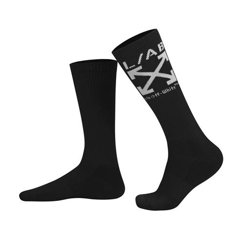 L AB OFF WHITE - Men's Arrow Mid-Calf Cotton Crew Socks