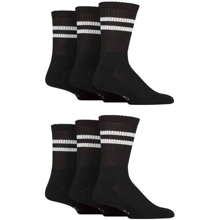 Sockshop Men's Black Sport Pack Crew Socks in Size 7 - 11, Sports Direct