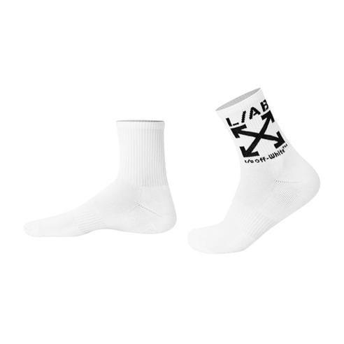 L AB OFF WHITE - Men's Below-Calf Crew Socks 6 Pack
