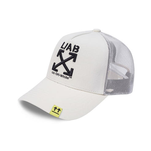L AB OFF WHITE - Men's Arrow Cotton Trucker Cap