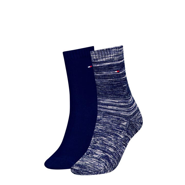 Tommy Hilfiger Women's Blue Embroidered Trainer Socks 2-Pack in Size 6 - 12 Months, Sports Direct