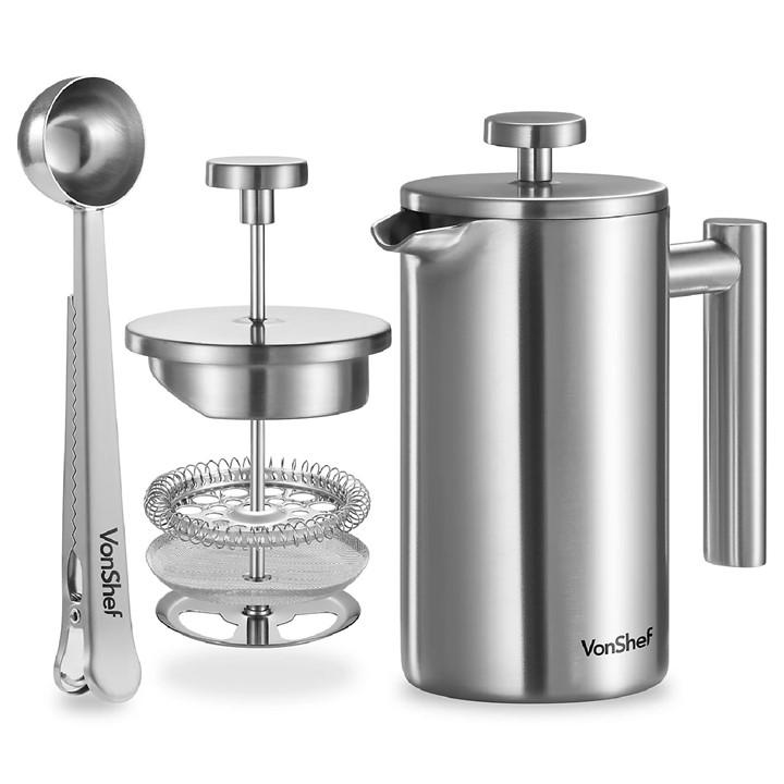 France    3 Cup Cafetiere Stainless Steel 350Ml, Football by VonShef, Sports Direct