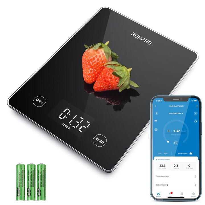Renpho  Black Nutritional Scale - Calibra 1L Glass, Sports Direct